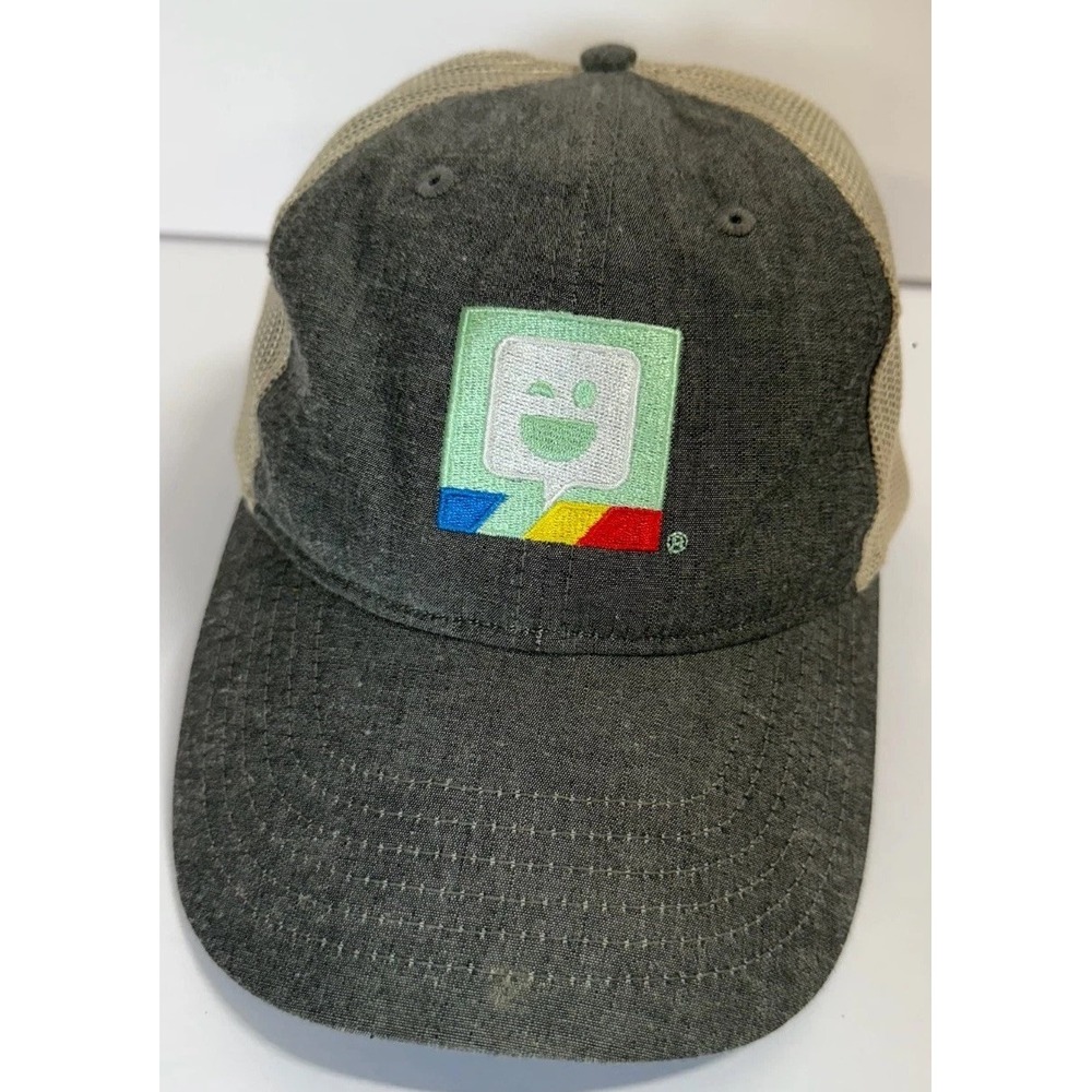 Cap America BITMOJI Wink Baseball Cap Mens One Size Gray Beige Cotton Mesh Back